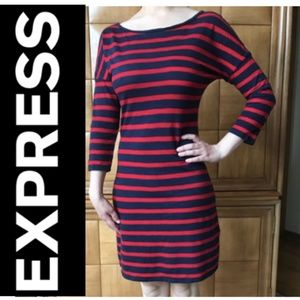 Express Red and Navy striped dress